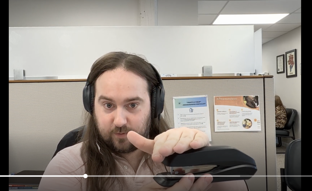 Screenshot from the Athol FRC's April Fools' Day video