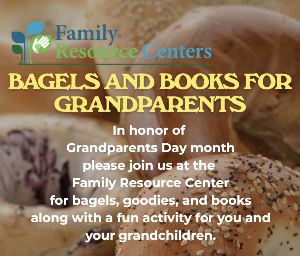 flyer for Bagels and Books for Grandparents